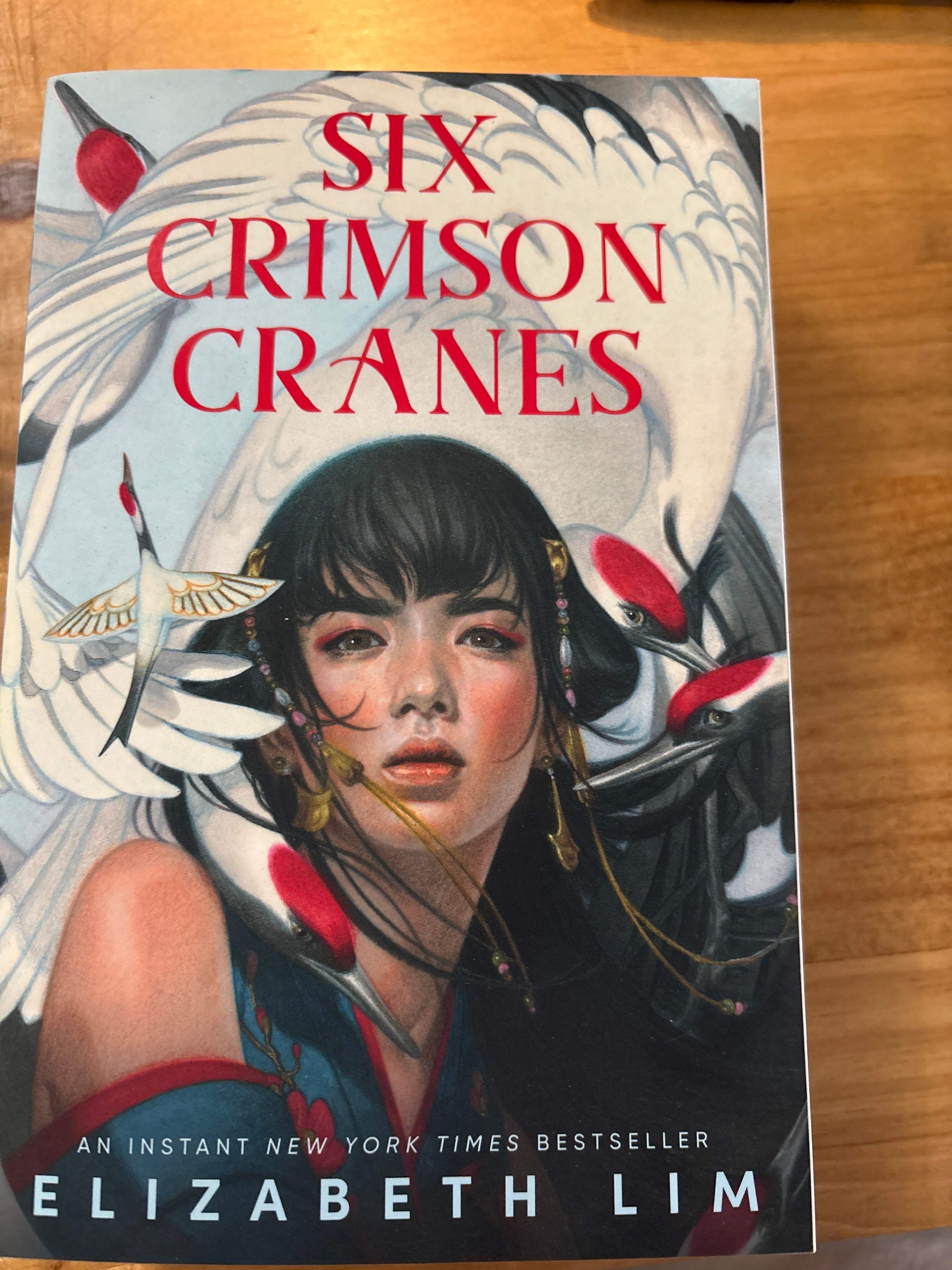 Six crimson cranes
